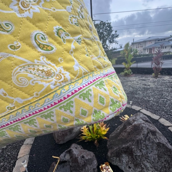 Americana by Sharif Yellow Quilted Tote Bag Paisley Print - Picture 9 of 12